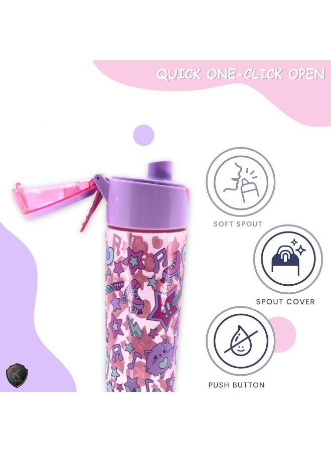 i-kola STAR PURPLE 750ML Kids Water Bottle for School | BPA-Free Plastic Water Bottle for Boys & Girls | Leakproof, Unbreakable, Easy to Drink, Quick Open Lock (TS-9214 B 4) - Image 5