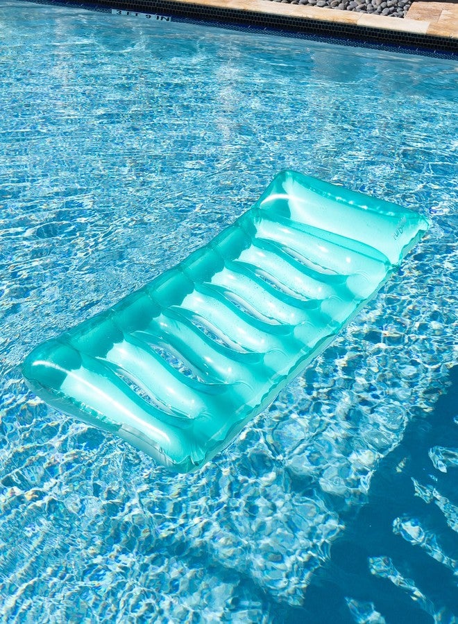 Maccabi Art Cool Sunbather Mat Lagoon Blue - 6ft Inflatable Water Lounge with Built-in Pillow and Cooling Windows - Easy Grip Valve - DuraSeam - AirFlate Tool - Ages 14+ - Image 4