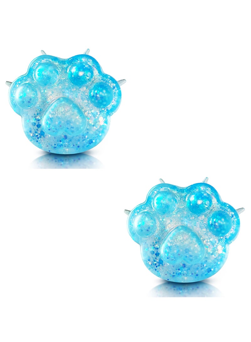 Excefore Cat Paw Squeeze Ball Squishy Toys, 2 Pcs Stress Balls for Adults Squishy Sugar Ball, Party Favors Squeeze Ball, Animals Dough Ball, Fidget Toys, Cat Paws Squishy Ball, for Party Favors (Blue) - Image 1