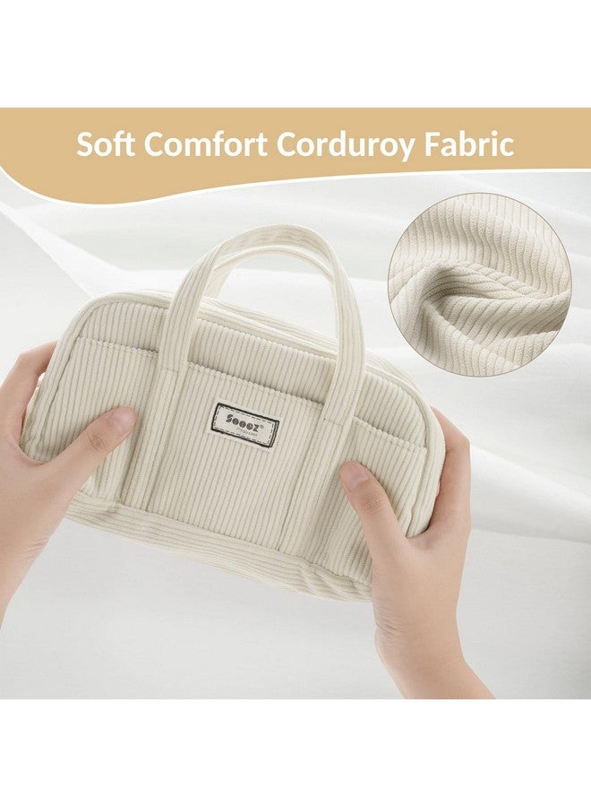 Sooez Large Pencil Case Pouch, Extra Big Pencil Bag with 5 Compartments, Pen Bag Wide Opening, Soft Corduroy Pencil Pouch Organizer with Zipper, Cute Aesthetic School Supplies for Teen Girls-Black - Image 2