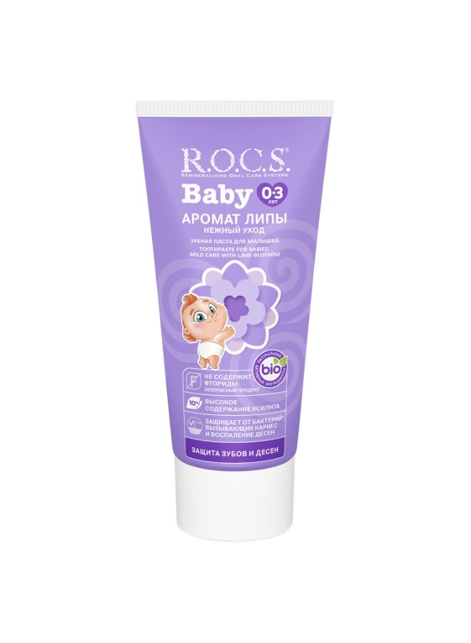 R.O.C.S Toothpaste R.O.C.S.® Baby with lime-blossom 0-3 Years 45 Grams - Image 2