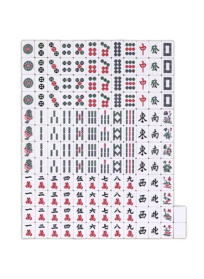 Yellow Mountain Imports - Yellow Mountain Imports Professional Chinese Mahjong Game Set, Double Happiness (Green) with 146 Medium Size Tiles - for Chinese Style Game Play [å°ˆæ¥­ä¸­å¼éº»å°‡] - Image 1