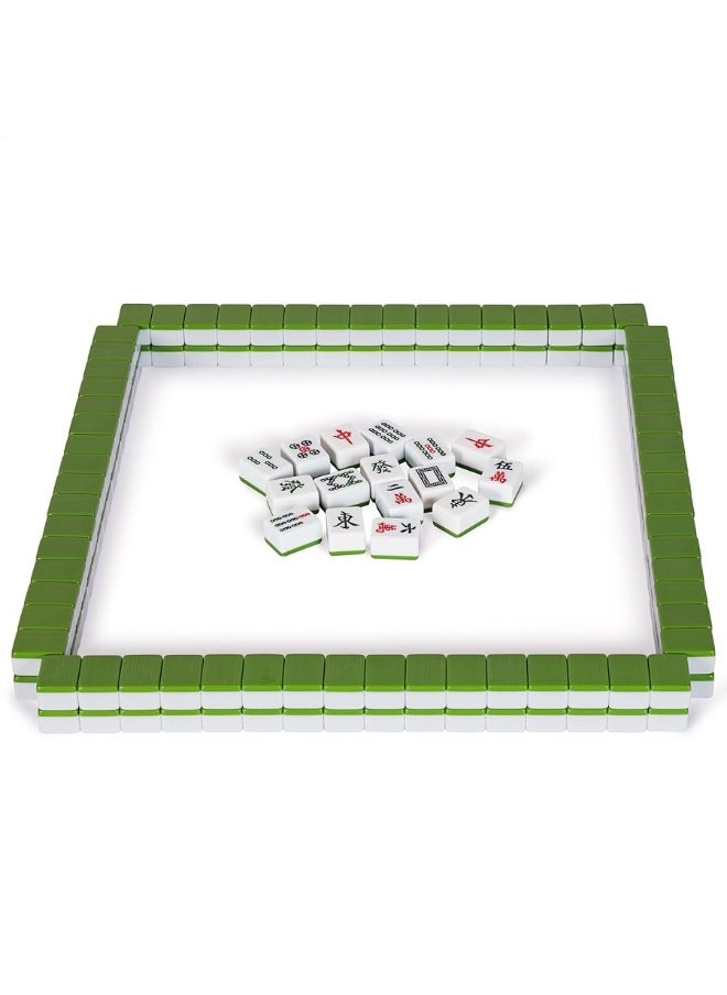 Yellow Mountain Imports - Yellow Mountain Imports Professional Chinese Mahjong Game Set, Double Happiness (Green) with 146 Medium Size Tiles - for Chinese Style Game Play [å°ˆæ¥­ä¸­å¼éº»å°‡] - Image 1
