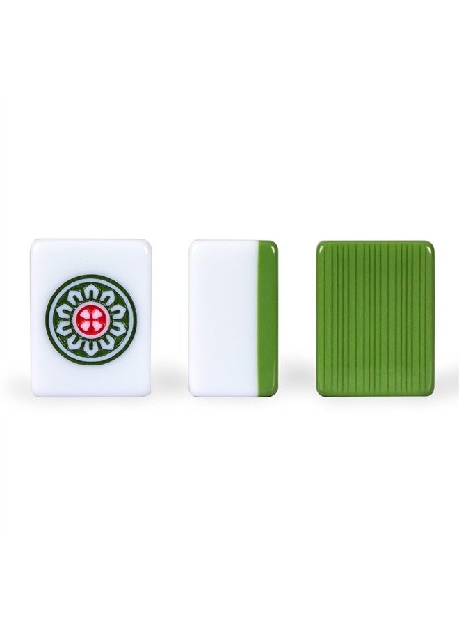 Yellow Mountain Imports - Yellow Mountain Imports Professional Chinese Mahjong Game Set, Double Happiness (Green) with 146 Medium Size Tiles - for Chinese Style Game Play [å°ˆæ¥­ä¸­å¼éº»å°‡] - Image 1