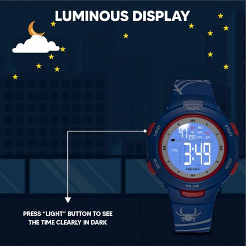 V2A Digital Water Resistant Blue Color Spider Sports Watch for Boys & Kids - Image 5