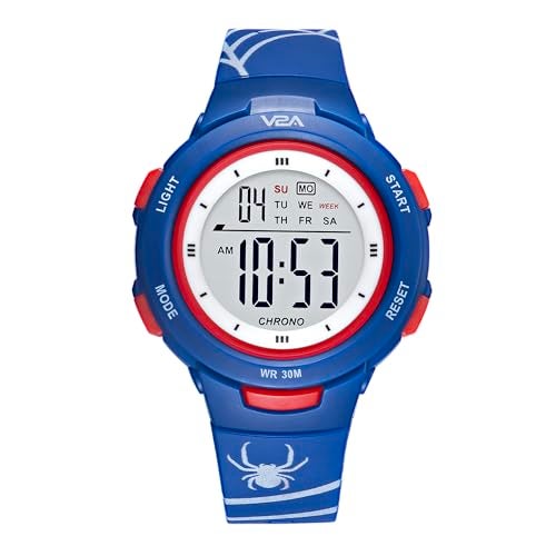 V2A Digital Water Resistant Blue Color Spider Sports Watch for Boys & Kids - Image 1