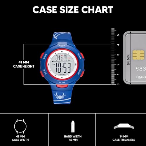 V2A Digital Water Resistant Blue Color Spider Sports Watch for Boys & Kids - Image 4