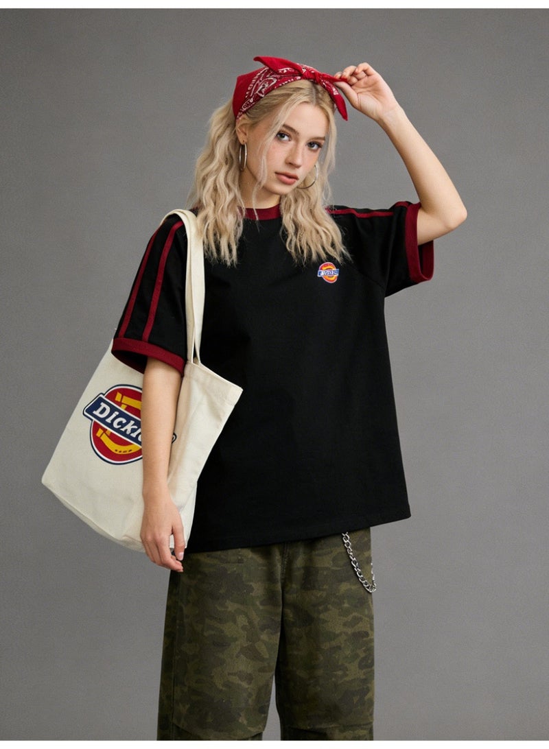 Dickies short sleeve tri-color logo graphic couple T-shirt top - Image 1