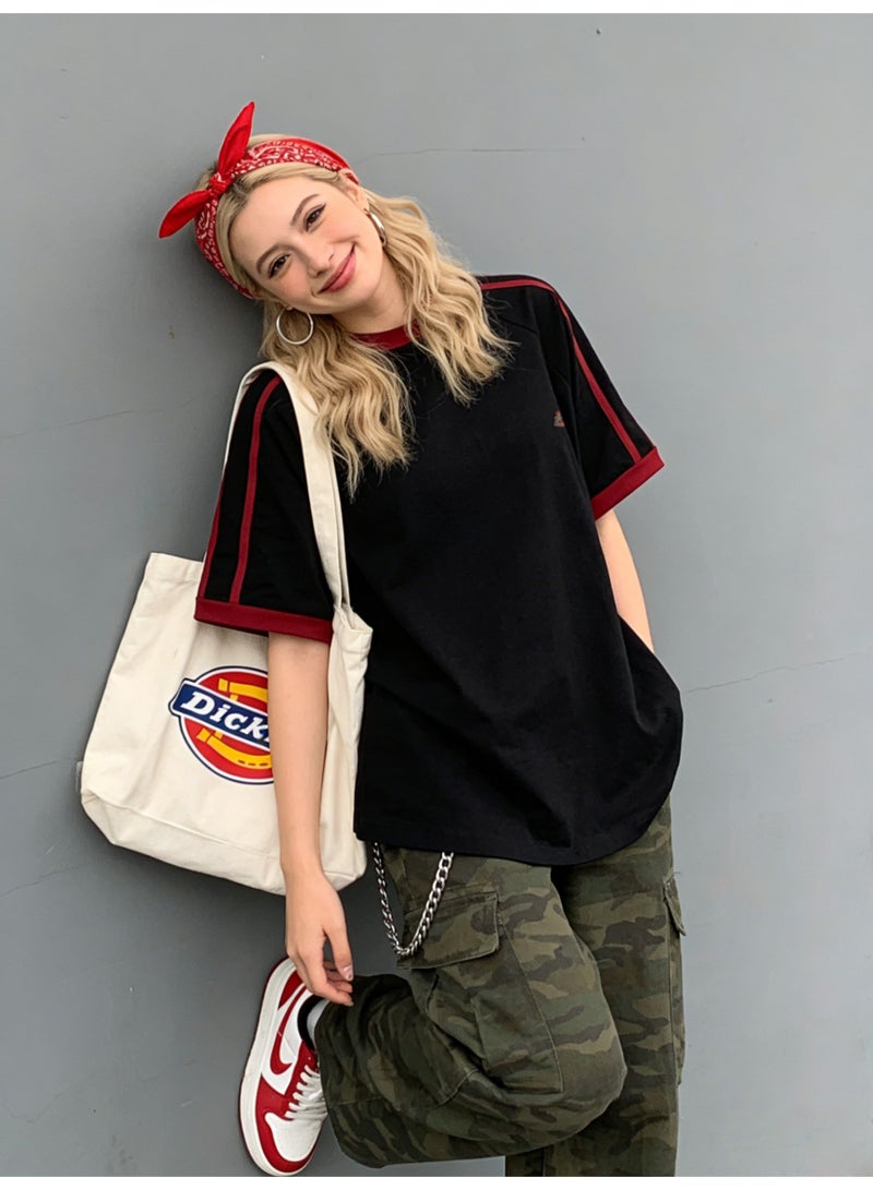 Dickies short sleeve tri-color logo graphic couple T-shirt top - Image 2