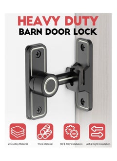 Y&D Sliding Barn Door Locks and Latches Hardware 90 Degree Right Angle Heavy Duty Gate Flip Latch Safety Bolt Home Security Lock for Bathroom Garage Bedroom Cabinet  - Image 4