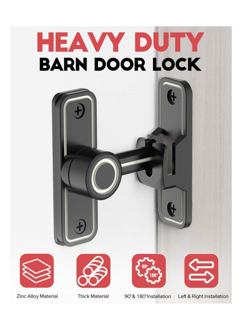 واي آند دي Sliding Barn Door Locks and Latches Hardware 90 Degree Right Angle Heavy Duty Gate Flip Latch Safety Bolt Home Security Lock for Bathroom Garage Bedroom Cabinet  - Image 4