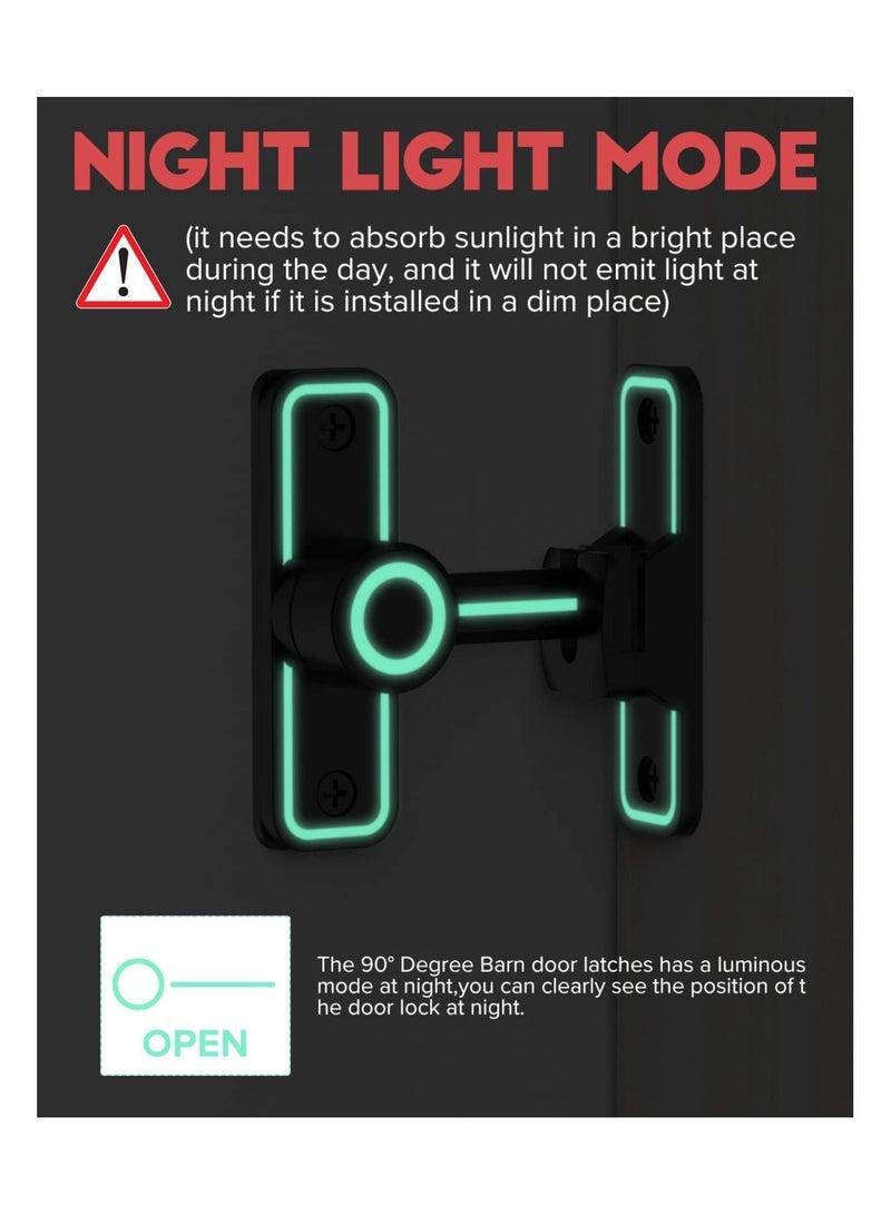 واي آند دي Sliding Barn Door Locks and Latches Hardware 90 Degree Right Angle Heavy Duty Gate Flip Latch Safety Bolt Home Security Lock for Bathroom Garage Bedroom Cabinet  - Image 2