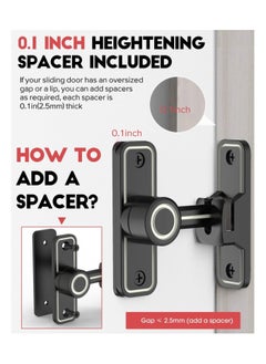 Y&D Sliding Barn Door Locks and Latches Hardware 90 Degree Right Angle Heavy Duty Gate Flip Latch Safety Bolt Home Security Lock for Bathroom Garage Bedroom Cabinet  - Image 3