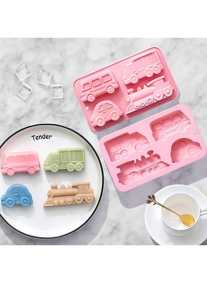 2 Pcs Car Silicone Soap Mold, Silicone Cake Mold, 3D Transportation Candy Mould Non-Stick Car Shape Baking Tool for Cake Cupcake Jelly Pudding Muffin Ice Cube Clay - Image 5