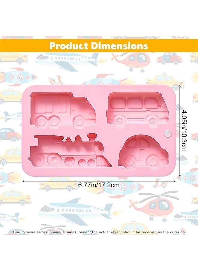 2 Pcs Car Silicone Soap Mold, Silicone Cake Mold, 3D Transportation Candy Mould Non-Stick Car Shape Baking Tool for Cake Cupcake Jelly Pudding Muffin Ice Cube Clay - Image 2