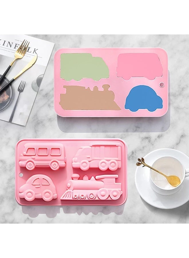 2 Pcs Car Silicone Soap Mold, Silicone Cake Mold, 3D Transportation Candy Mould Non-Stick Car Shape Baking Tool for Cake Cupcake Jelly Pudding Muffin Ice Cube Clay - Image 4