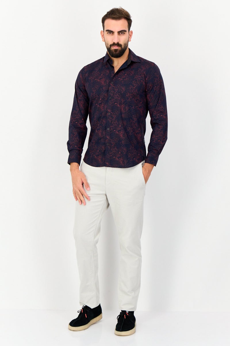 Kenneth Cole Men Regular Fit Allover Print Long Sleeves Shirt, Multicolor - Image 4