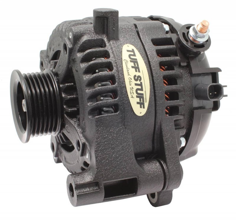 Tuff Stuff Alternator, 250 amp, 12V, External Regulator, 6 Rib Serpentine Pulley, Black Wrinkle, Jeep Wrangler JK 2012-18, Each (7516B) - Image 3