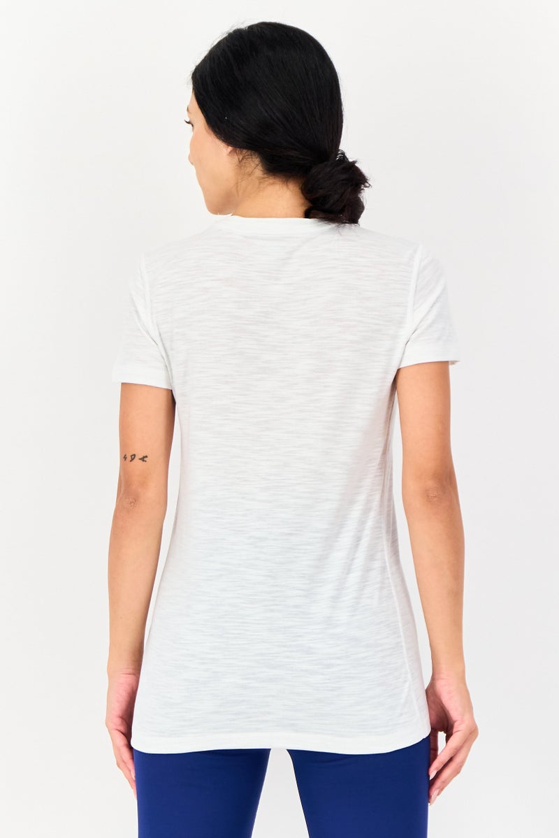 PUMA تي شيرت رياضي نسائي قصير الأكمام للجري، أبيض - Image 4