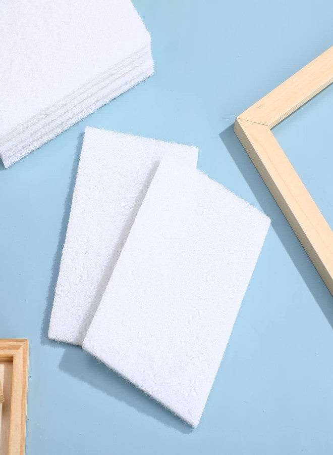 Eaasty 20 قطعة وسادة تنظيف بيضاء غير خادشة وسادات فرك غير منسوجة إسفنجة فرك متعددة الأغراض مادة كاشطة منظف متعدد الأسطح للتنظيف والتلميع (4 × 6 بوصات) - Image 3