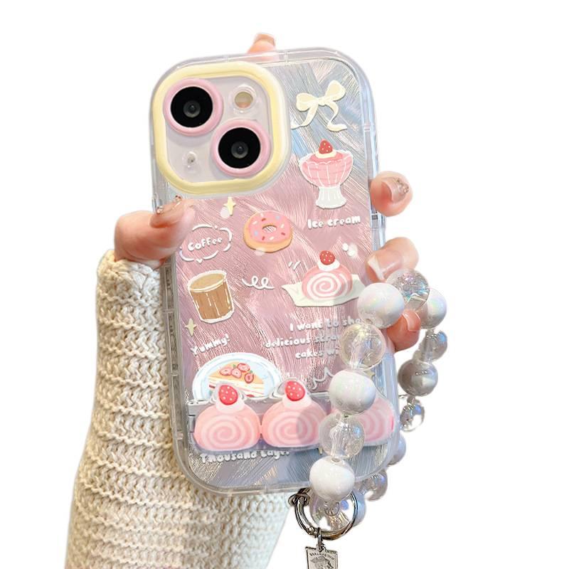 Protective Case | Shockproof Cover for iPhone 16 / 16 Plus / 16 Pro / 16 Pro Max | Strawberry Cake | Silicone | Drop Protection | Full Coverage - Image 2