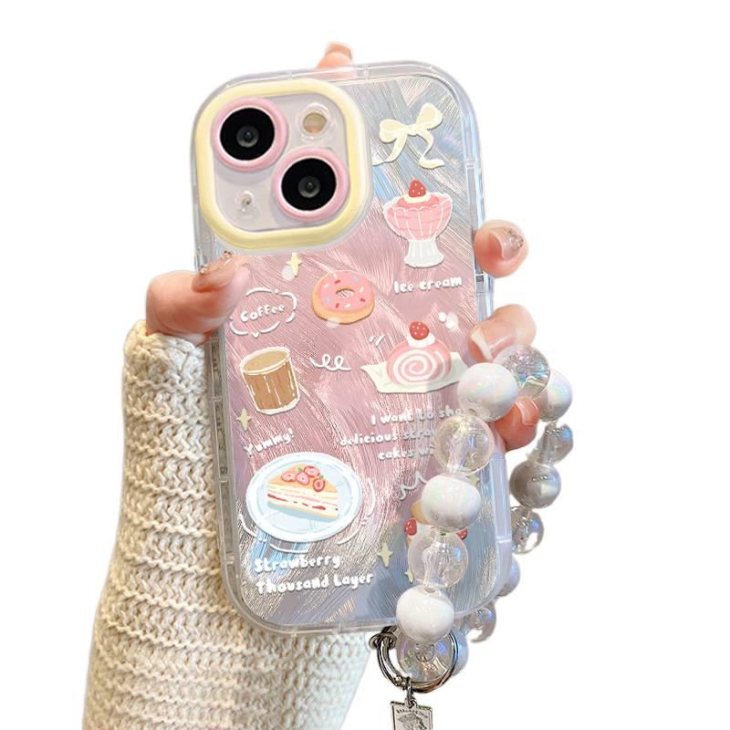 Protective Case | Shockproof Cover for iPhone 16 / 16 Plus / 16 Pro / 16 Pro Max | Strawberry Cake | Silicone | Drop Protection | Full Coverage - Image 1