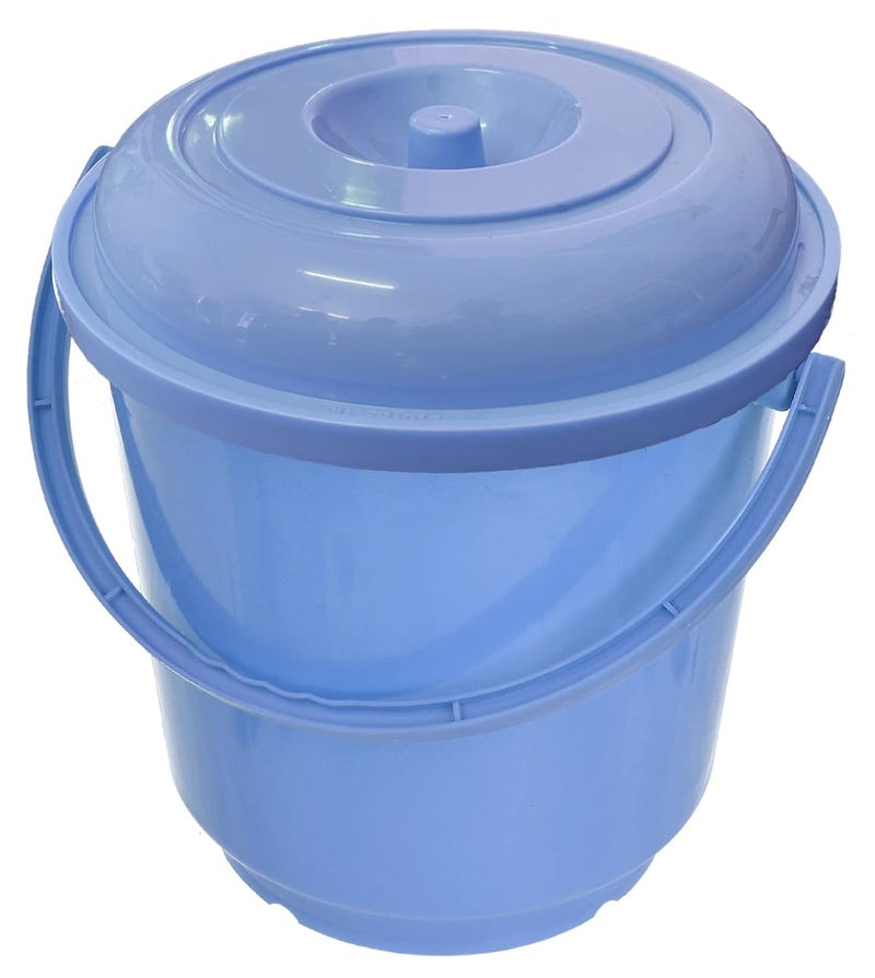 Kuber Industries Heart Home Unbreakable Virgin Plastic Bucket with Lid For HomeKitchenOffice 16Ltr Blue47HH01174 - Image 1