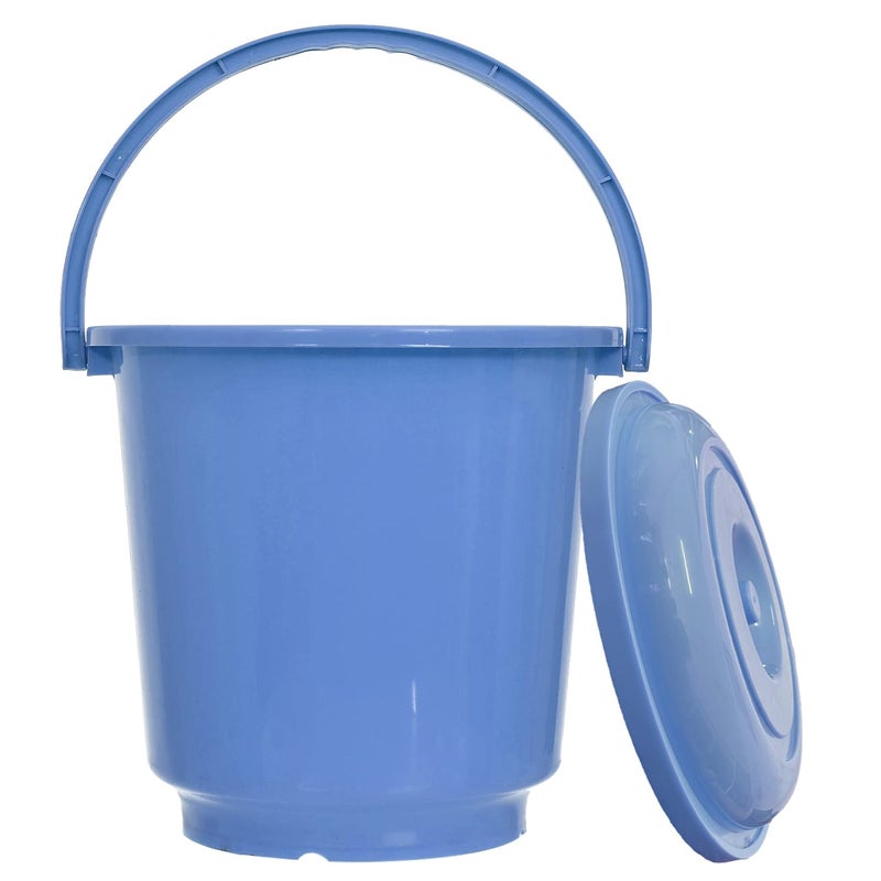 Kuber Industries Heart Home Unbreakable Virgin Plastic Bucket with Lid For HomeKitchenOffice 16Ltr Blue47HH01174 - Image 3