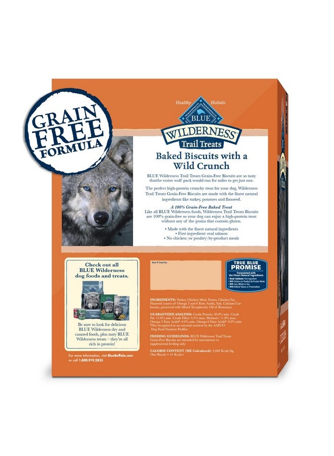 بلو بافلو بسكويت الكلاب المقرمش من Wilderness Trail Treats، حلوى الكلاب الخالية من الحبوب والغنية بالبروتين، وصفة الديك الرومي، علبة سعة 36 أونصة - Image 2