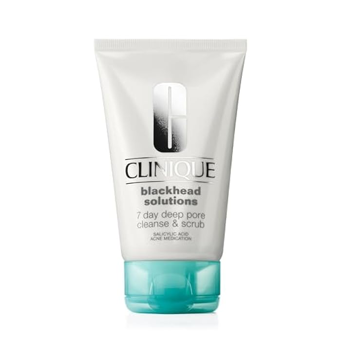 Clinique Blackhead Solutions 7 Day Deep Pore Cleanse & Scrub, Daily Face Cleanser Facial Scrub With Salicylic Acid + Vitamin E For All Skin Types, 4.2 Fl Oz - Image 1