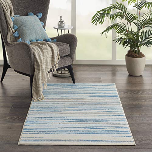 Nourison Jubilant Abstract Blue 3 x 5 Area Rug Easy Clean Non Shedding Bed Room Living Room Dining Room Kitchen 3x5