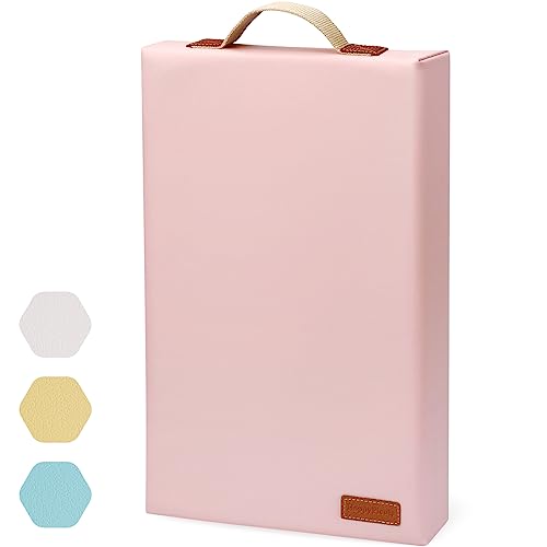 HappyPicnic Waterproof Kneeling Pad for Garden or Bath, 2 inch Thick Soft Foam Kneeler Mat for Gardeners Knee Support or Bathtub Bathing with Handle and Removable Cover - Pink - Image 1