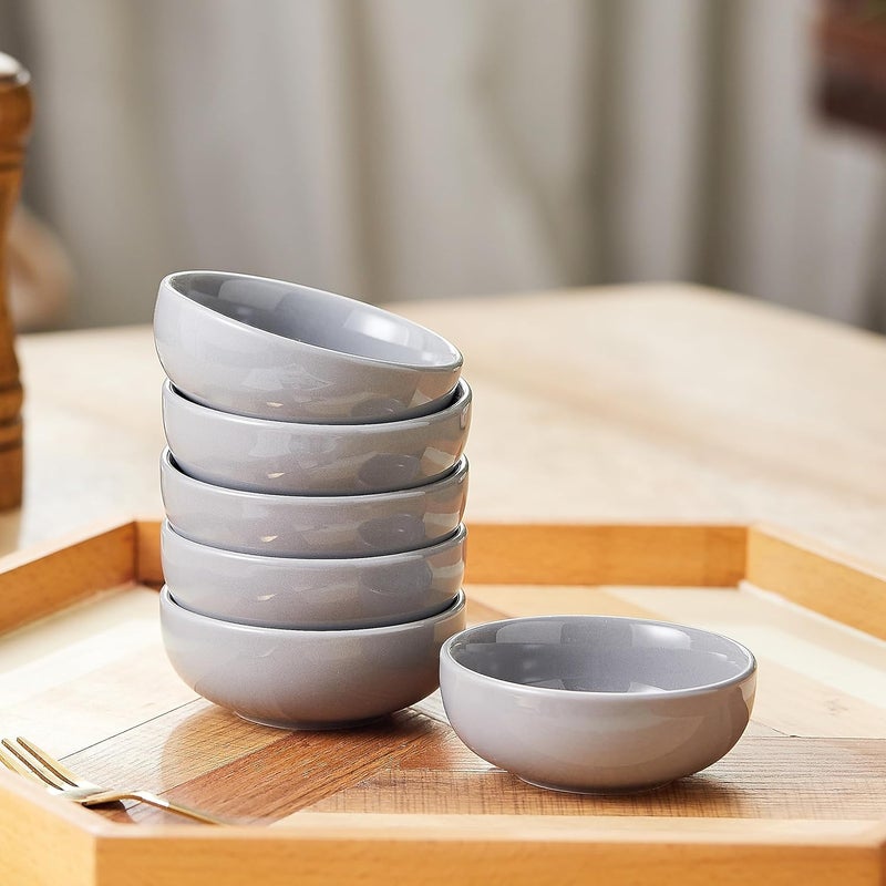 Swuut Ceramic Pinch Bowls25 oz Mini Prep Dip Bowl SetSmall Dipping Salsa Charcuterie Soy Sauce Side Dish for SushiSet of 6Grey - Image 2