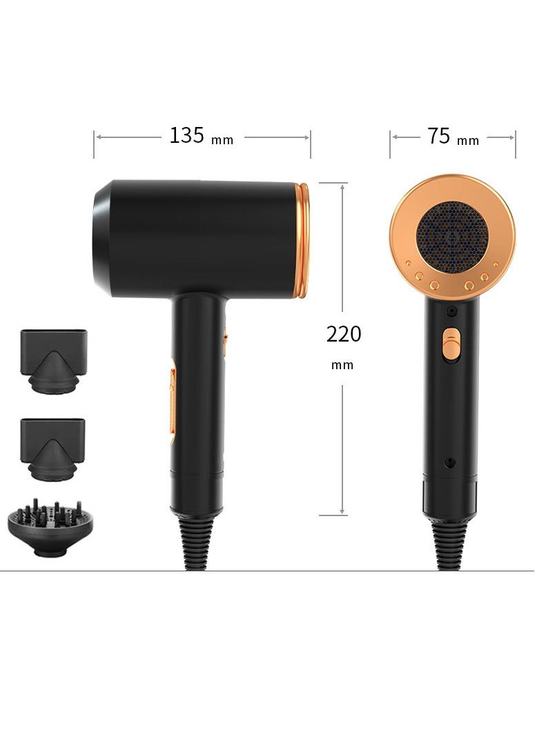 2000W Hair Dryer,Household High Power Negative Ion Hair Dryer,Hot and Cold Air Conversion,3 Wind Speed Adjustment,3 Nozzles