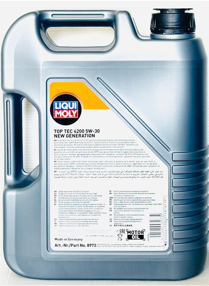 LIQUI MOLY Top Tec 4200 5W-30 New Generation Engine Oil 5Ltr  - Image 2