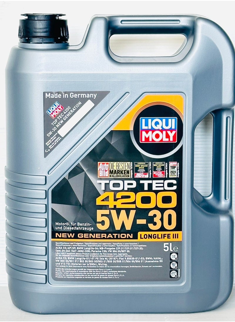 LIQUI MOLY Top Tec 4200 5W-30 New Generation Engine Oil 5Ltr  - Image 1