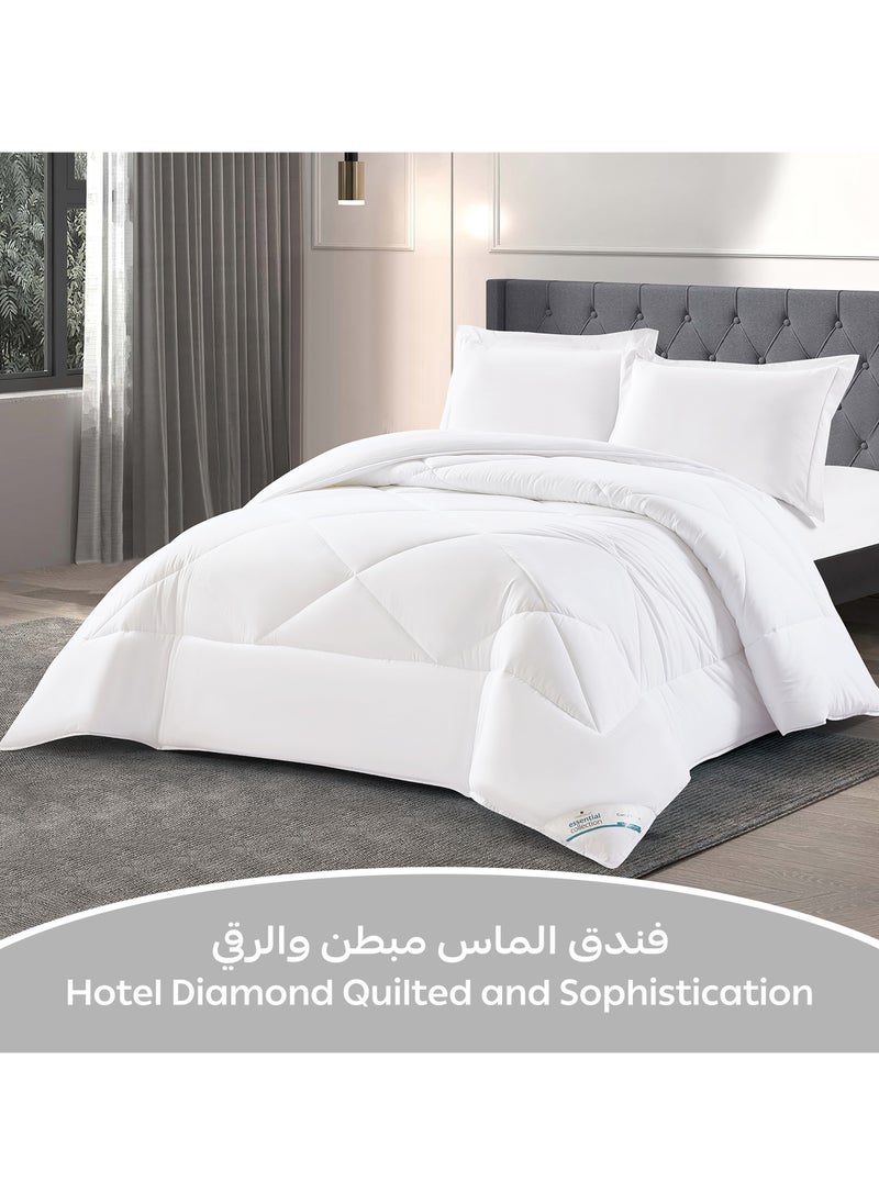 دوناتيلا طقم مفرش روزا سادة 3 قطع مقاس مزدوج 240 × 260 سم بحشوة ثابتة أبيض  - Image 2