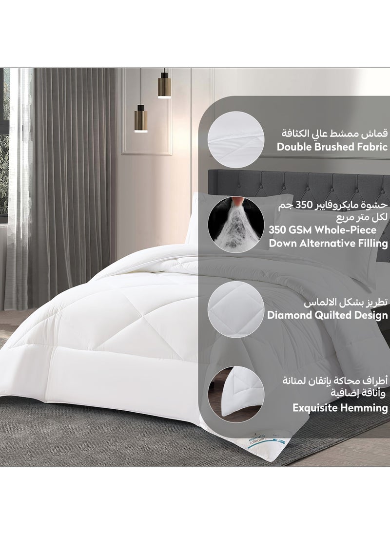 دوناتيلا طقم مفرش روزا سادة 3 قطع مقاس مزدوج 240 × 260 سم بحشوة ثابتة أبيض  - Image 5