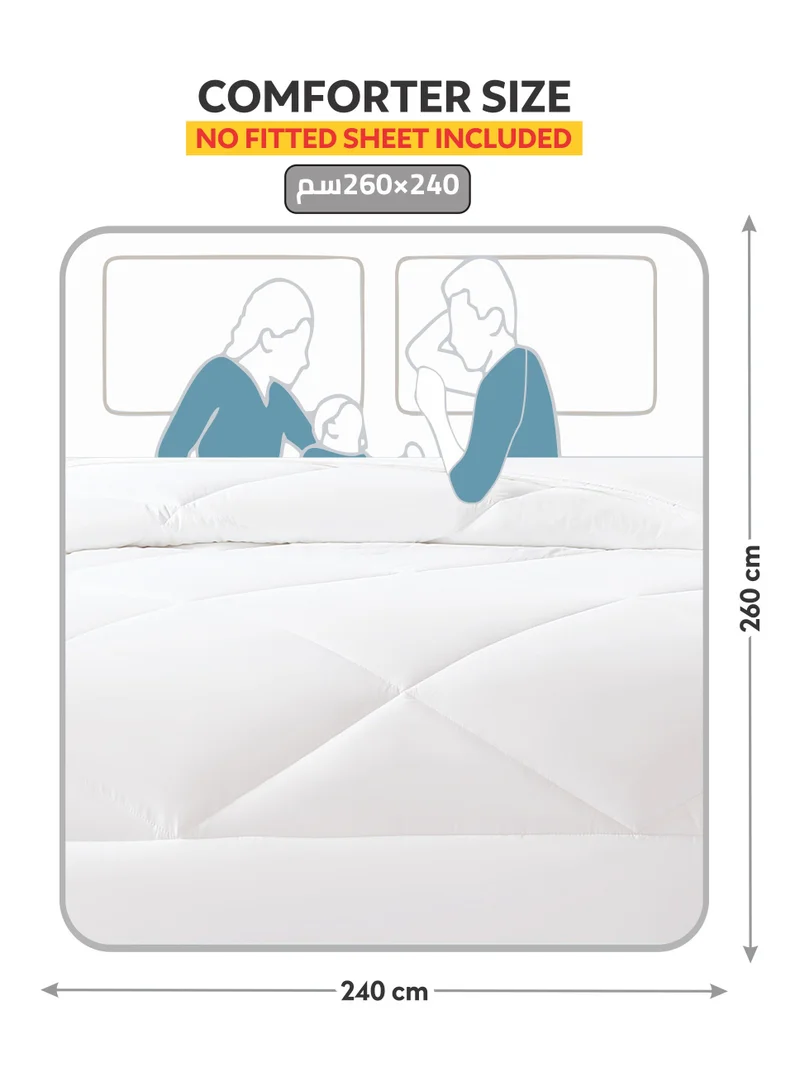 Donetella Bedding Comforter Set, King Size Fits 260x240 cm - 3-Pcs Solid Quilted Bed Set, Microfiber Fabric - 1 Comforter And 2 Pillow Shams