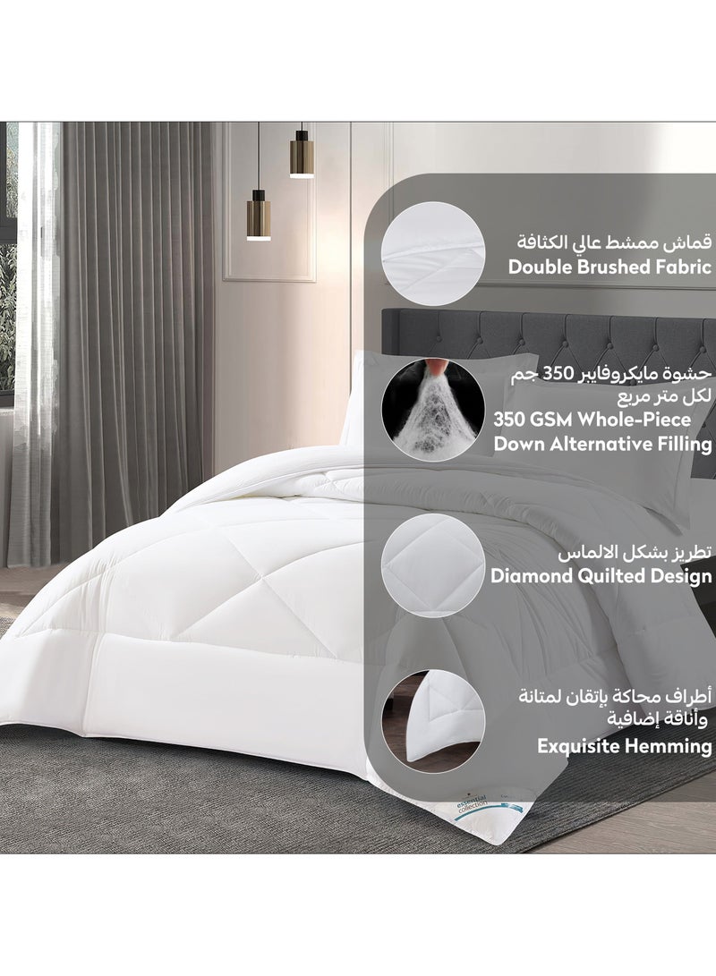 دوناتيلا طقم مفرش روزا سادة 3 قطع مقاس مزدوج 240 × 260 سم بحشوة ثابتة أبيض  - Image 5
