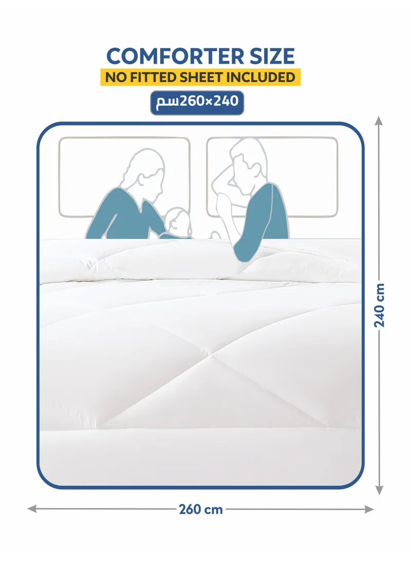 Donetella Bedding Comforter Set, King Size Fits 260x240 cm - 3-Pcs Solid Quilted Bed Set, Microfiber Fabric - 1 Comforter And 2 Pillow Shams