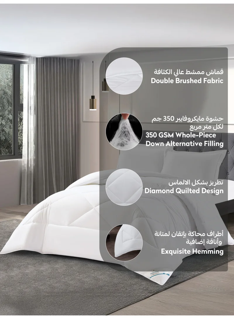 Donetella KING - 3Pcs Bedding Comforter Set, King Size Fits 260x240 cm - 3-Pcs Solid Quilted Bed Set, Microfiber Fabric - 1 Comforter And 2 Pillow Shams  | Best Price UAE