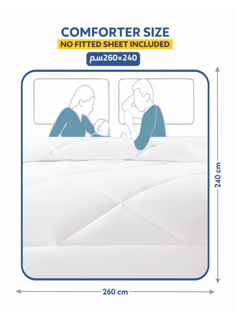 Donetella Bedding Comforter Set, King Size Fits 260x240 cm - 3-Pcs Solid Quilted Bed Set, Microfiber Fabric - 1 Comforter And 2 Pillow Shams - Image 2