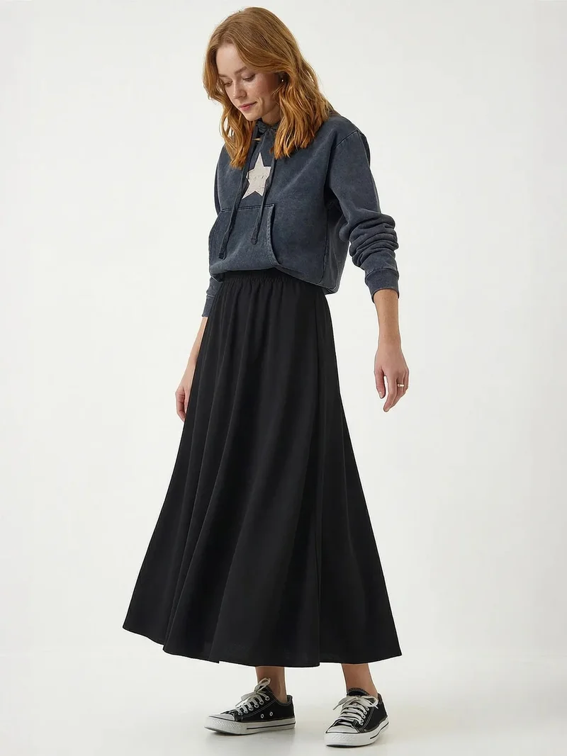 السعادة في إسطنبول ISTANBUL Elastic Waist Maxi Skirt