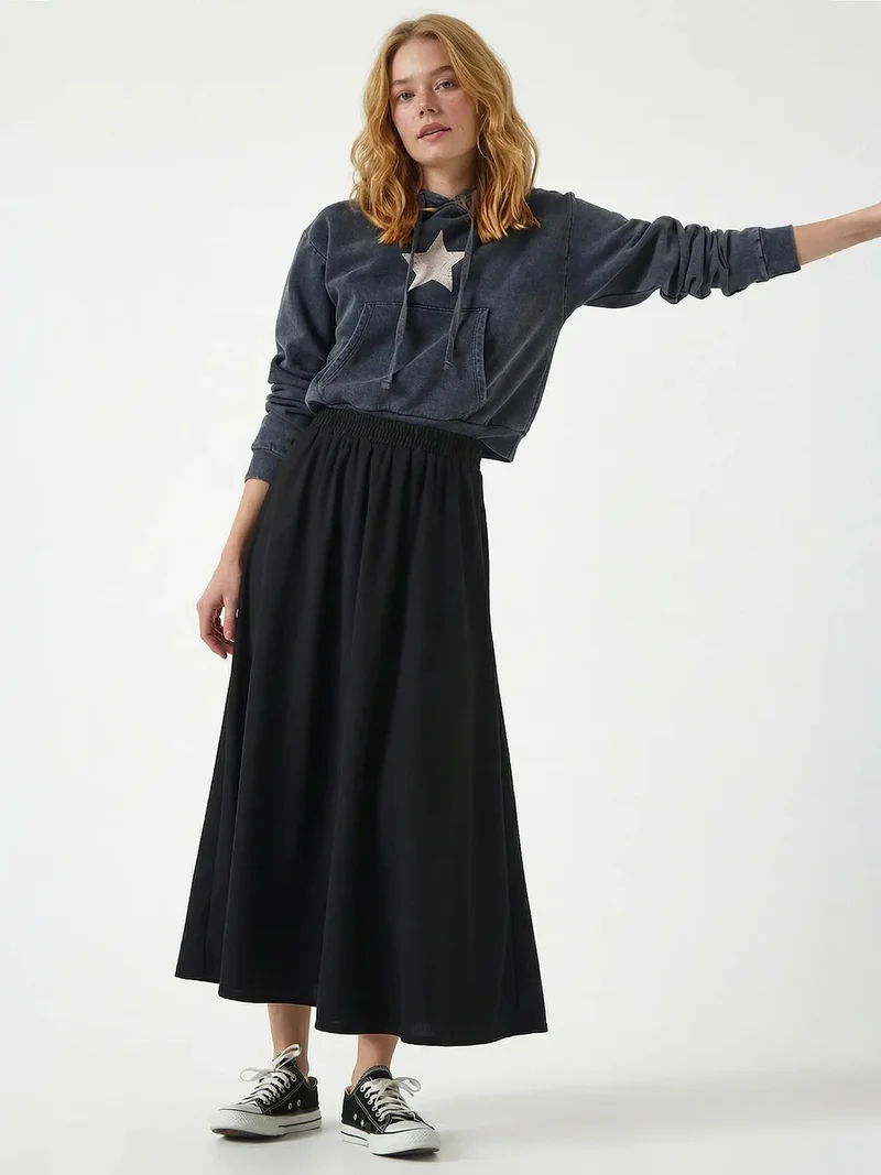 السعادة في إسطنبول ISTANBUL Elastic Waist Maxi Skirt