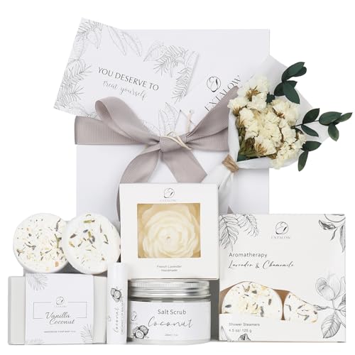 EXTALOW Spa Gifts for Women Bath and Body Gift Basket Christmas Gifts Coconut Lavender Home Spa Set Self Care Gift for Mom Sister Her Wife Birthday Gifts Spa Kit Care Package Thank You Gift - Image 1
