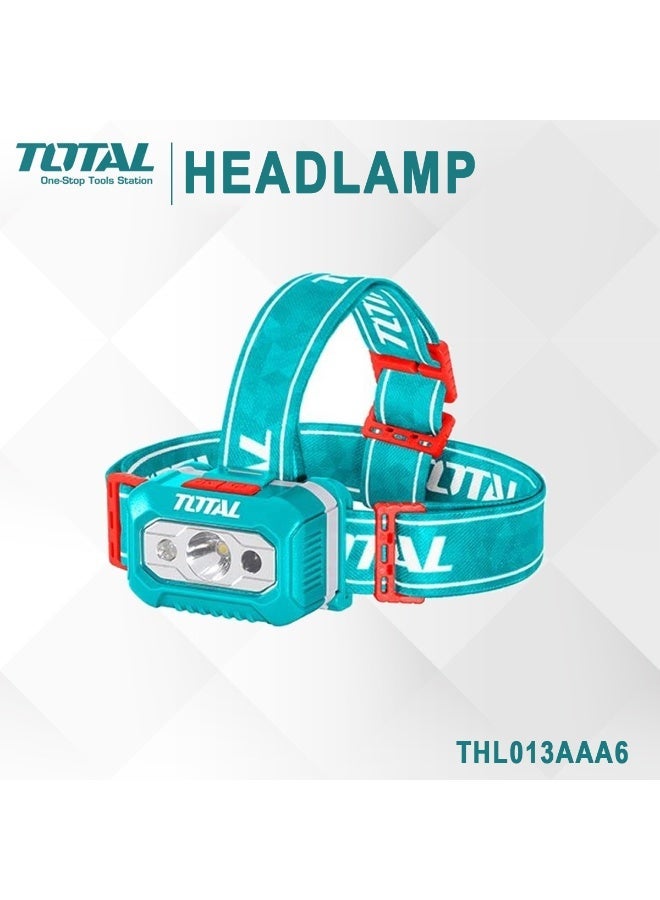 TOTAL 200 Lumens LED Headlamp, Adjustable Headlight with Elastic Headband, Hands-Free Torch, 3x AAA Battery Powered for Camping, Work & Outdoor Use - Image 2