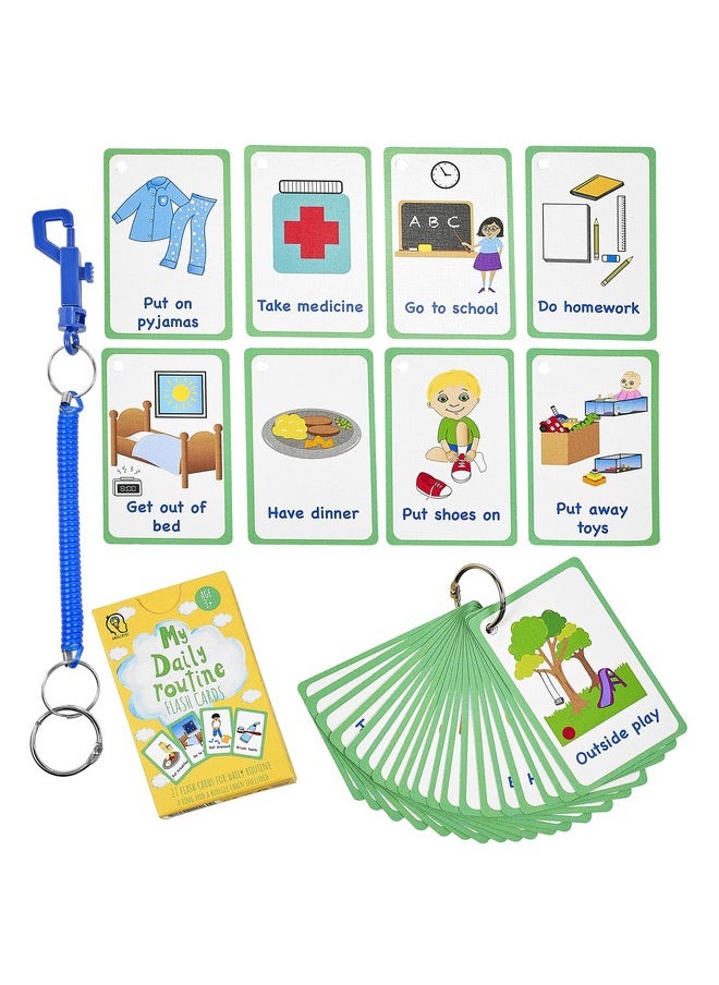 My Daily Routine Cards 27 Flash Cards For Visual Aid Special Ed, Speech Delay Non Verbal Children And Adults With Autism Or Special Needs