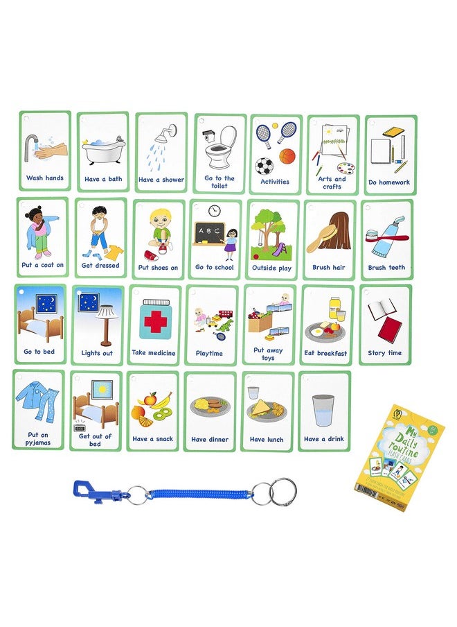 My Daily Routine Cards 27 Flash Cards For Visual Aid Special Ed, Speech Delay Non Verbal Children And Adults With Autism Or Special Needs