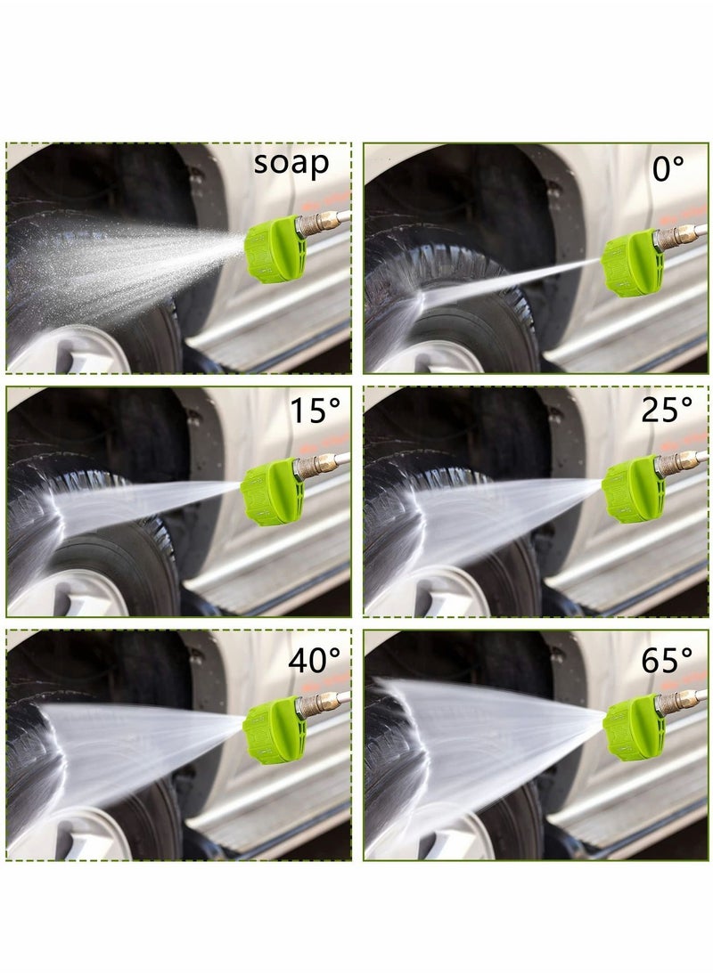 Y&D - Pressure Washer Spray Nozzle, 2 Pcs 6 in 1 Quick Changeover and Adjustable 1/4in Plug Connect Tips 4000 Psi Nozzle for - Image 1